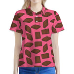 Pieces of Chocolate Pattern Print Women's Polo Shirt