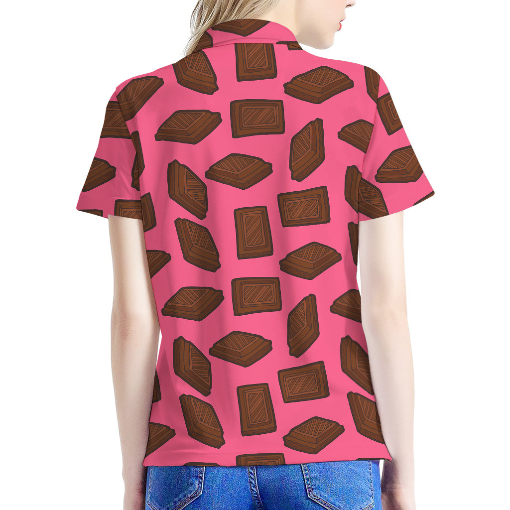 Pieces of Chocolate Pattern Print Women's Polo Shirt