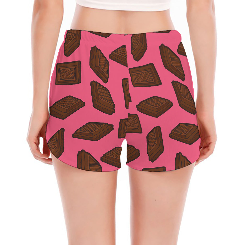 Pieces of Chocolate Pattern Print Women's Split Running Shorts