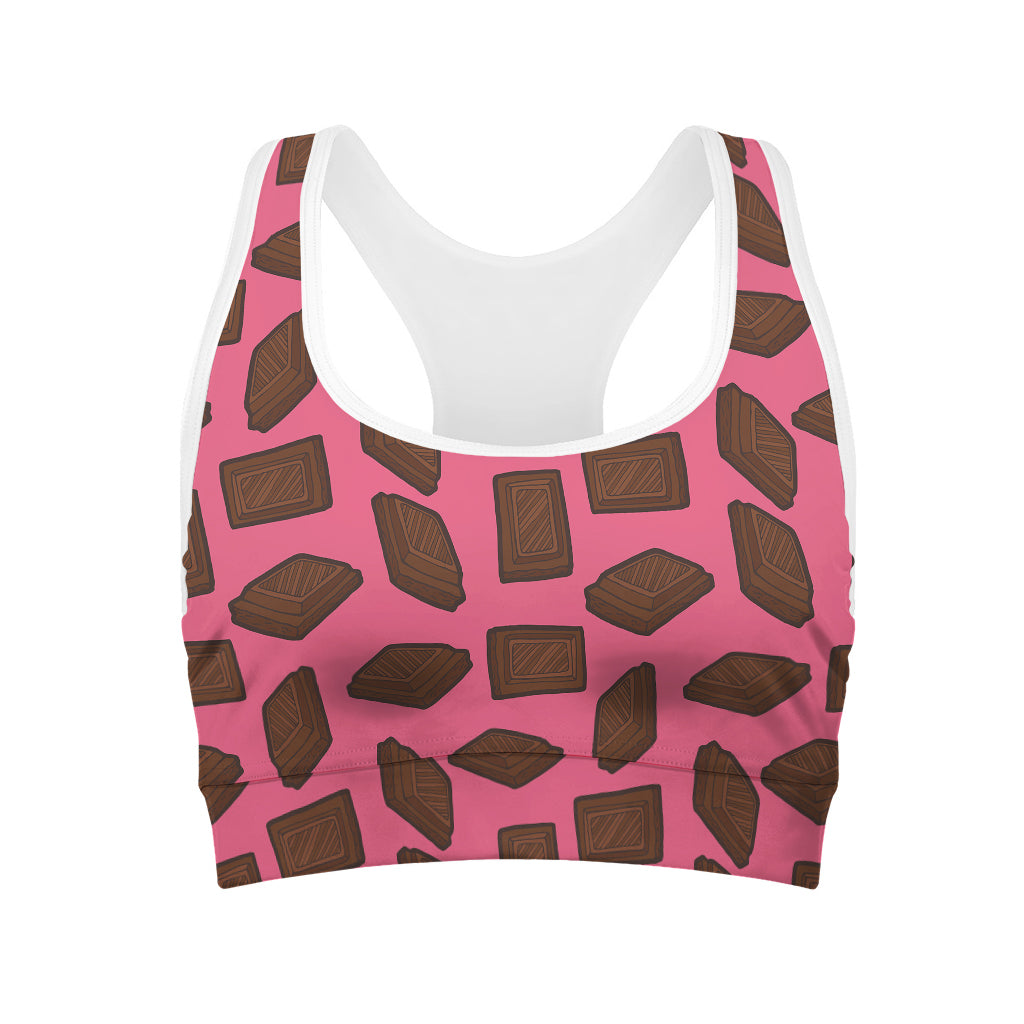 Pieces of Chocolate Pattern Print Women's Sports Bra