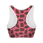 Pieces of Chocolate Pattern Print Women's Sports Bra