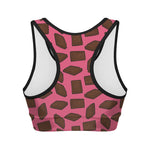 Pieces of Chocolate Pattern Print Women's Sports Bra