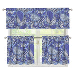 Pigeon Floral Bohemian Pattern Print 3 Piece Kitchen Curtains