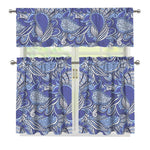 Pigeon Floral Bohemian Pattern Print 3 Piece Kitchen Curtains