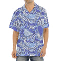 Pigeon Floral Bohemian Pattern Print Aloha Shirt