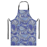 Pigeon Floral Bohemian Pattern Print Bib Apron With Pocket