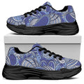 Pigeon Floral Bohemian Pattern Print Black Chunky Shoes