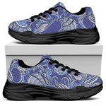 Pigeon Floral Bohemian Pattern Print Black Chunky Shoes