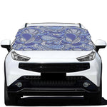 Pigeon Floral Bohemian Pattern Print Car Windshield Snow Cover