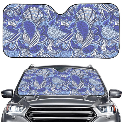 Pigeon Floral Bohemian Pattern Print Car Windshield Sun Shade