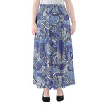 Pigeon Floral Bohemian Pattern Print Chiffon Maxi Skirt