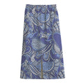 Pigeon Floral Bohemian Pattern Print Cotton Front Slit Maxi Skirt