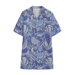 Pigeon Floral Bohemian Pattern Print Cotton Hawaiian Shirt