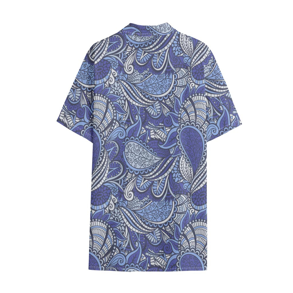 Pigeon Floral Bohemian Pattern Print Cotton Hawaiian Shirt