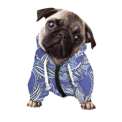 Pigeon Floral Bohemian Pattern Print Dog Zip Up Hoodie