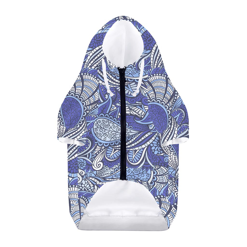 Pigeon Floral Bohemian Pattern Print Dog Zip Up Hoodie