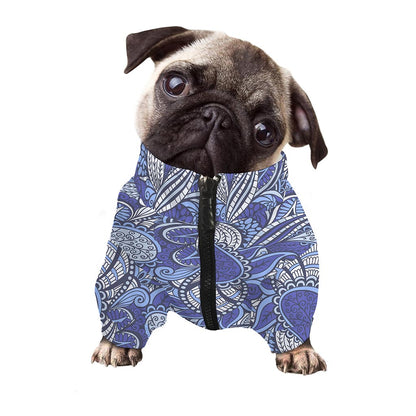 Pigeon Floral Bohemian Pattern Print Dog Zip Up Jacket