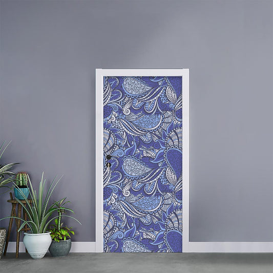 Pigeon Floral Bohemian Pattern Print Door Sticker