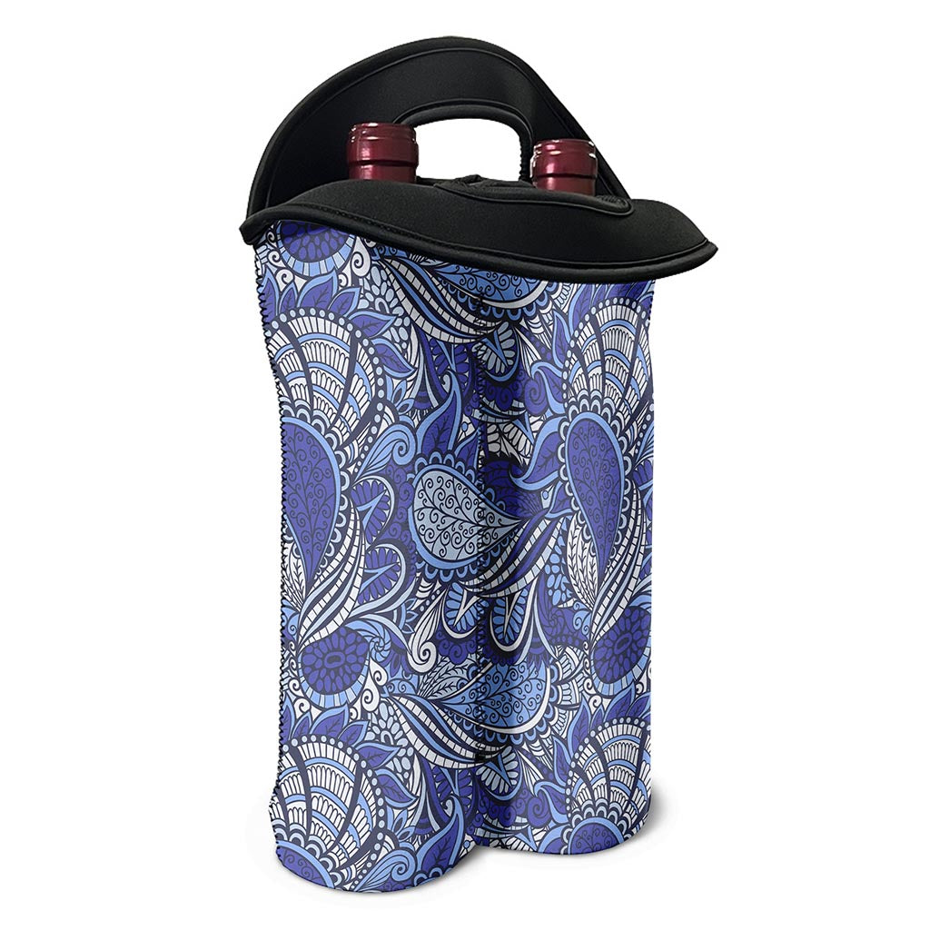 Pigeon Floral Bohemian Pattern Print Double Neoprene Wine Tote