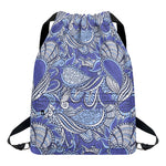Pigeon Floral Bohemian Pattern Print Drawstring Backpack