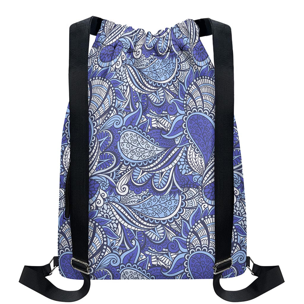 Pigeon Floral Bohemian Pattern Print Drawstring Backpack