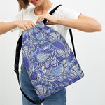 Pigeon Floral Bohemian Pattern Print Drawstring Backpack