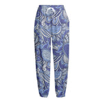 Pigeon Floral Bohemian Pattern Print Fleece Lined Knit Pants