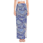 Pigeon Floral Bohemian Pattern Print High Slit Maxi Skirt
