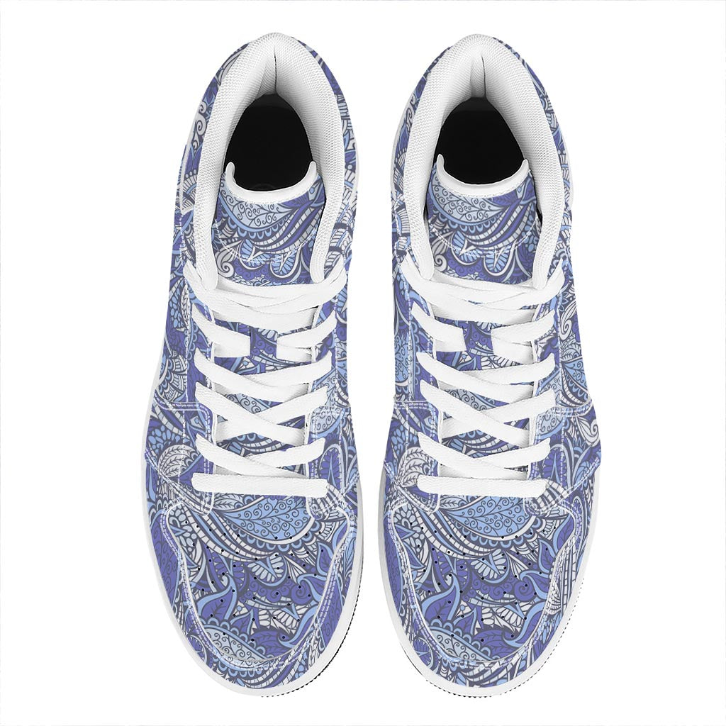 Pigeon Floral Bohemian Pattern Print High Top Leather Sneakers