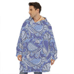 Pigeon Floral Bohemian Pattern Print Hoodie Blanket