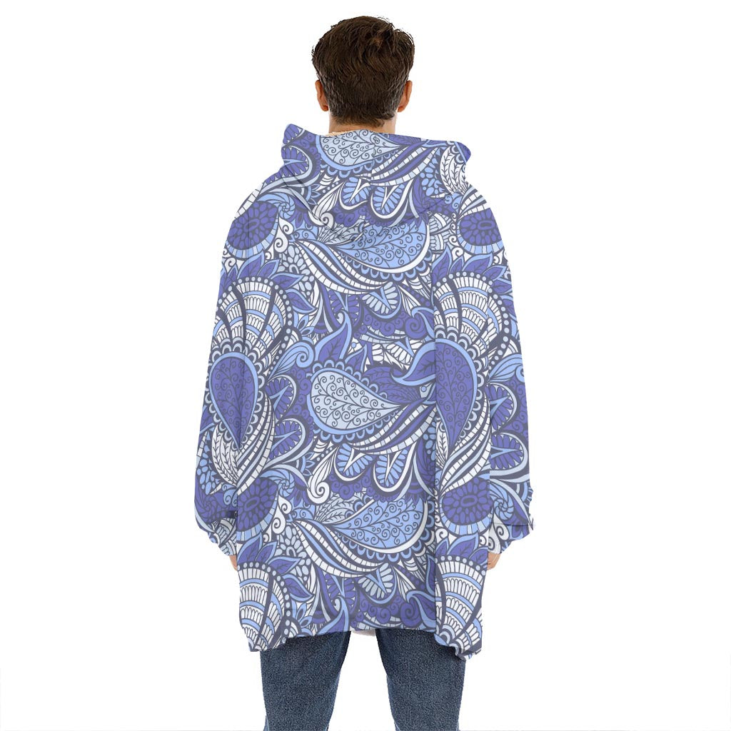 Pigeon Floral Bohemian Pattern Print Hoodie Blanket