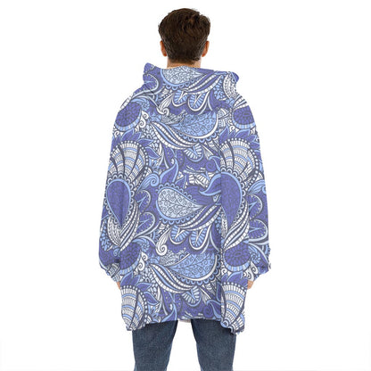 Pigeon Floral Bohemian Pattern Print Hoodie Blanket
