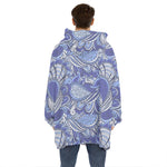 Pigeon Floral Bohemian Pattern Print Hoodie Blanket