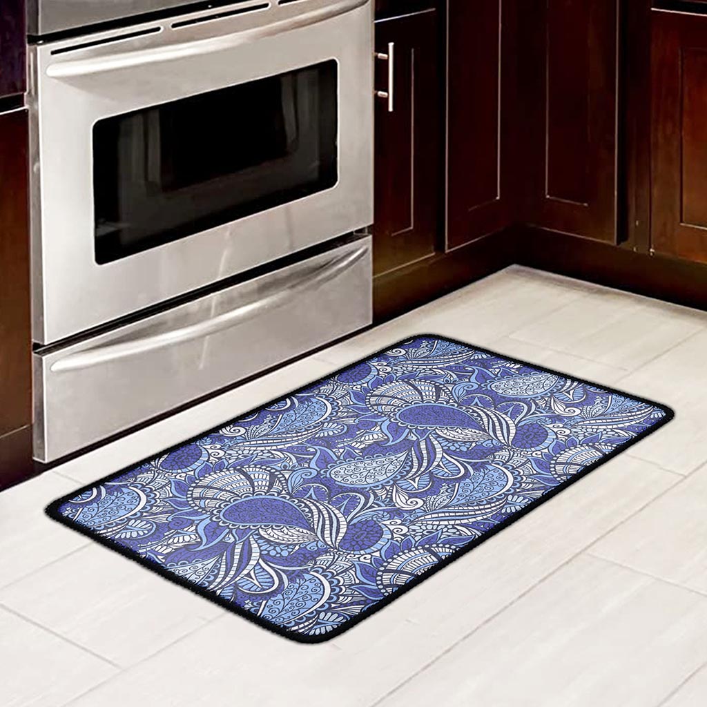 Pigeon Floral Bohemian Pattern Print Kitchen Mat