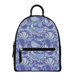 Pigeon Floral Bohemian Pattern Print Leather Backpack