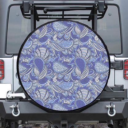Pigeon Floral Bohemian Pattern Print Leather Spare Tire Cover