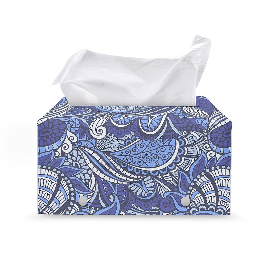 Pigeon Floral Bohemian Pattern Print Leather Tissue Box Cover