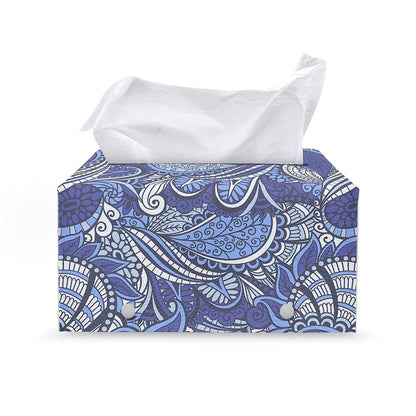 Pigeon Floral Bohemian Pattern Print Leather Tissue Box Cover