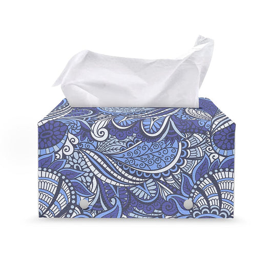 Pigeon Floral Bohemian Pattern Print Leather Tissue Box Cover