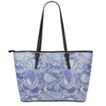Pigeon Floral Bohemian Pattern Print Leather Tote Bag With Zipper
