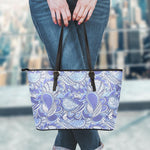 Pigeon Floral Bohemian Pattern Print Leather Tote Bag