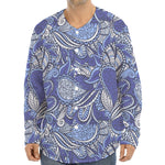 Pigeon Floral Bohemian Pattern Print Long Sleeve Baseball Jersey