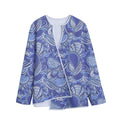 Pigeon Floral Bohemian Pattern Print Long Sleeve Short Coat