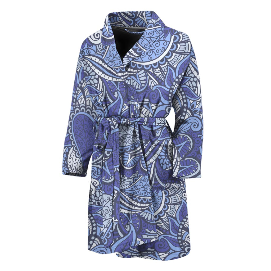 Pigeon Floral Bohemian Pattern Print Men's Bathrobe