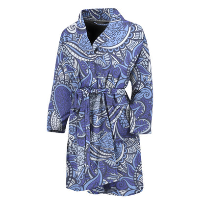Pigeon Floral Bohemian Pattern Print Men's Bathrobe