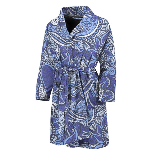 Pigeon Floral Bohemian Pattern Print Men's Bathrobe