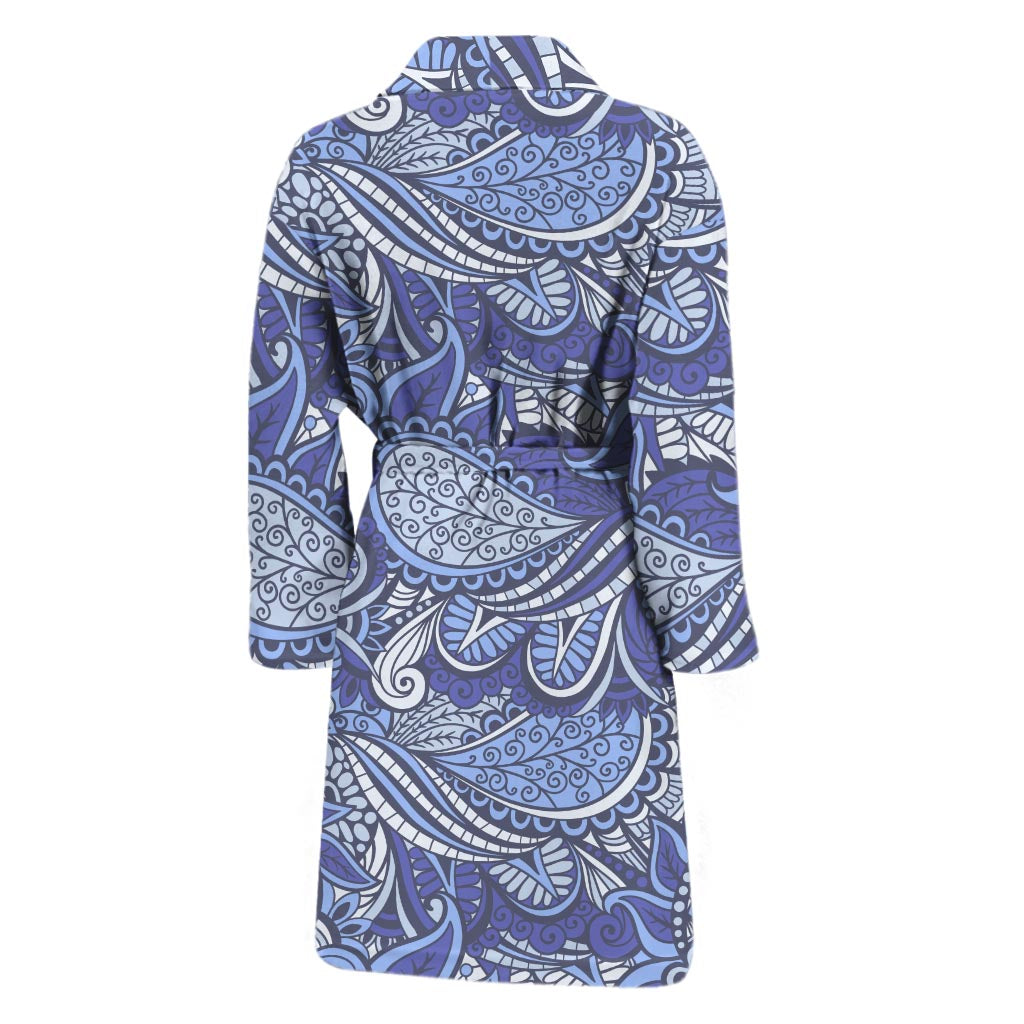 Pigeon Floral Bohemian Pattern Print Men's Bathrobe