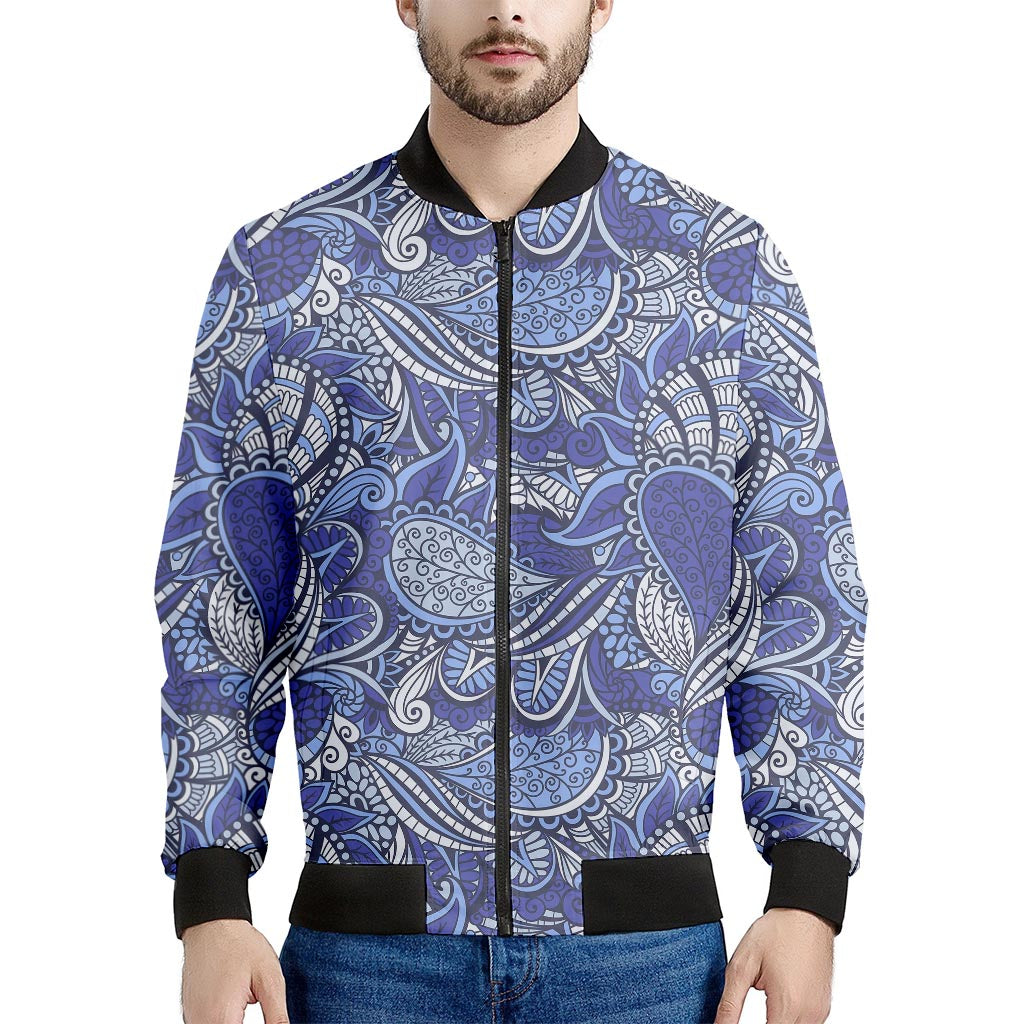 Pigeon Floral Bohemian Pattern Print Men's Bomber Jacket