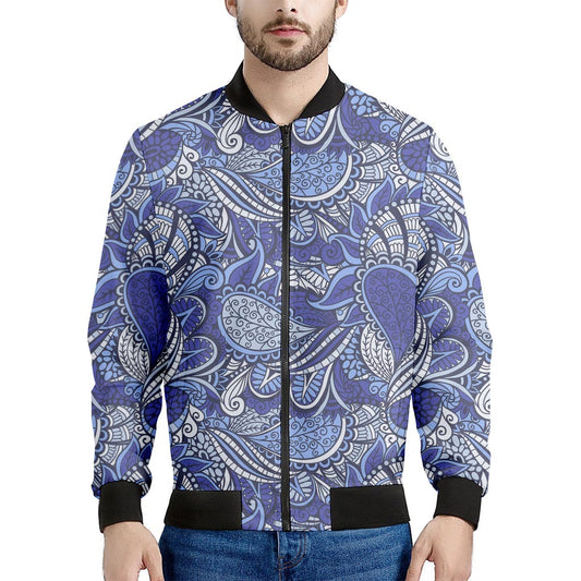 Pigeon Floral Bohemian Pattern Print Men's Bomber Jacket