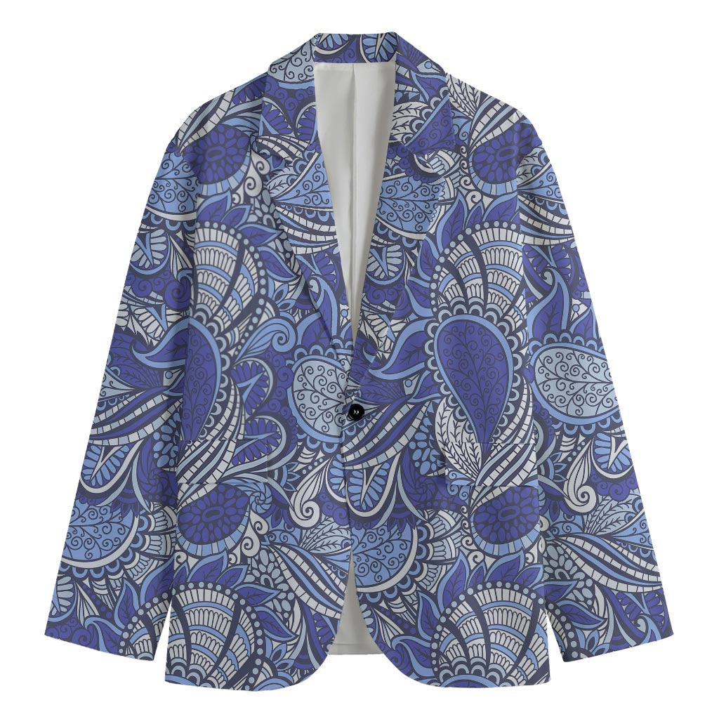 Pigeon Floral Bohemian Pattern Print Men's Cotton Blazer